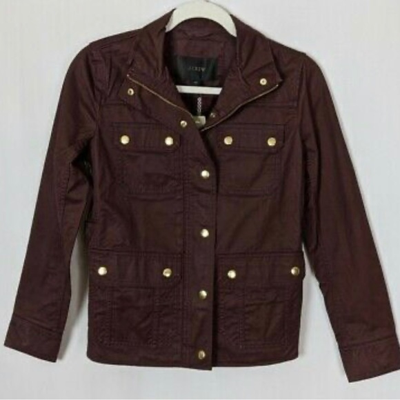 J Crew Downtown Field Jacket - medium burgundy - Picture 4 of 5